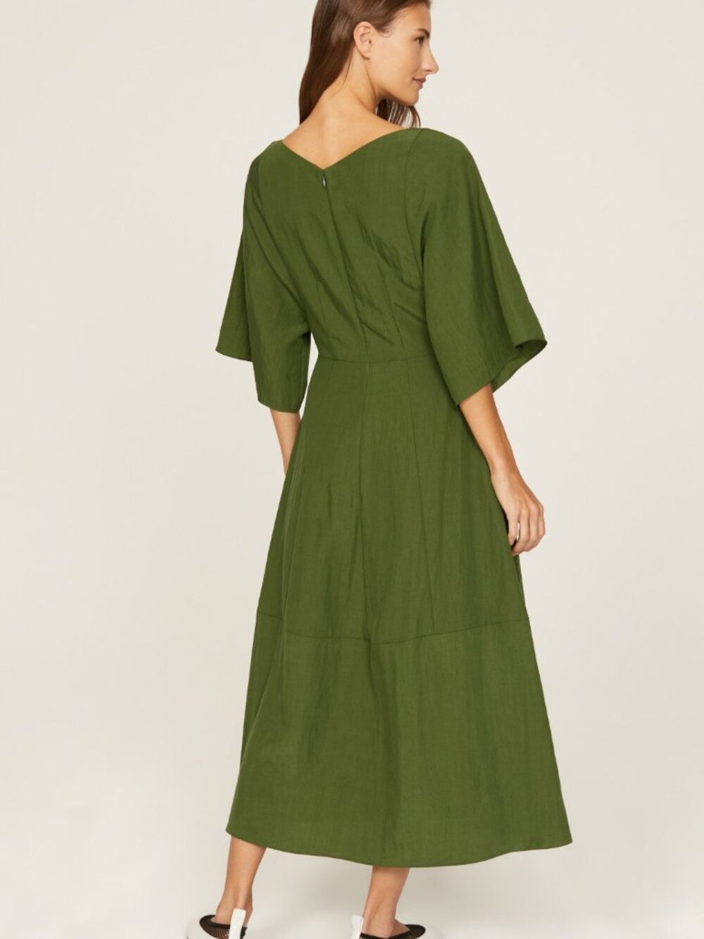 NWT Vince Flutter Sleeve Dress Herb Green sz S $425 - Picture 6 of 10